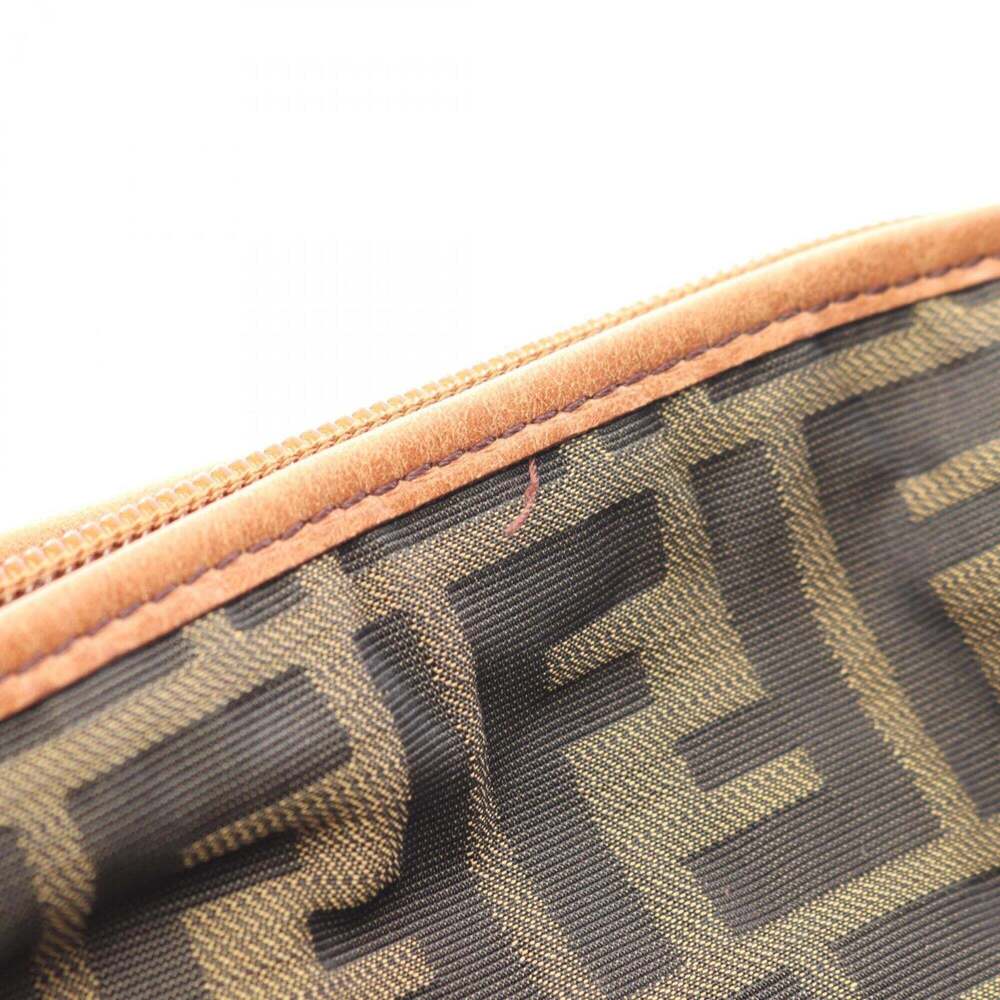 Fendi Zucca Shoulder Bag/Handbag, Canvas and Leather, Women's, Brown/Black, 7... - Picture 8 of 10